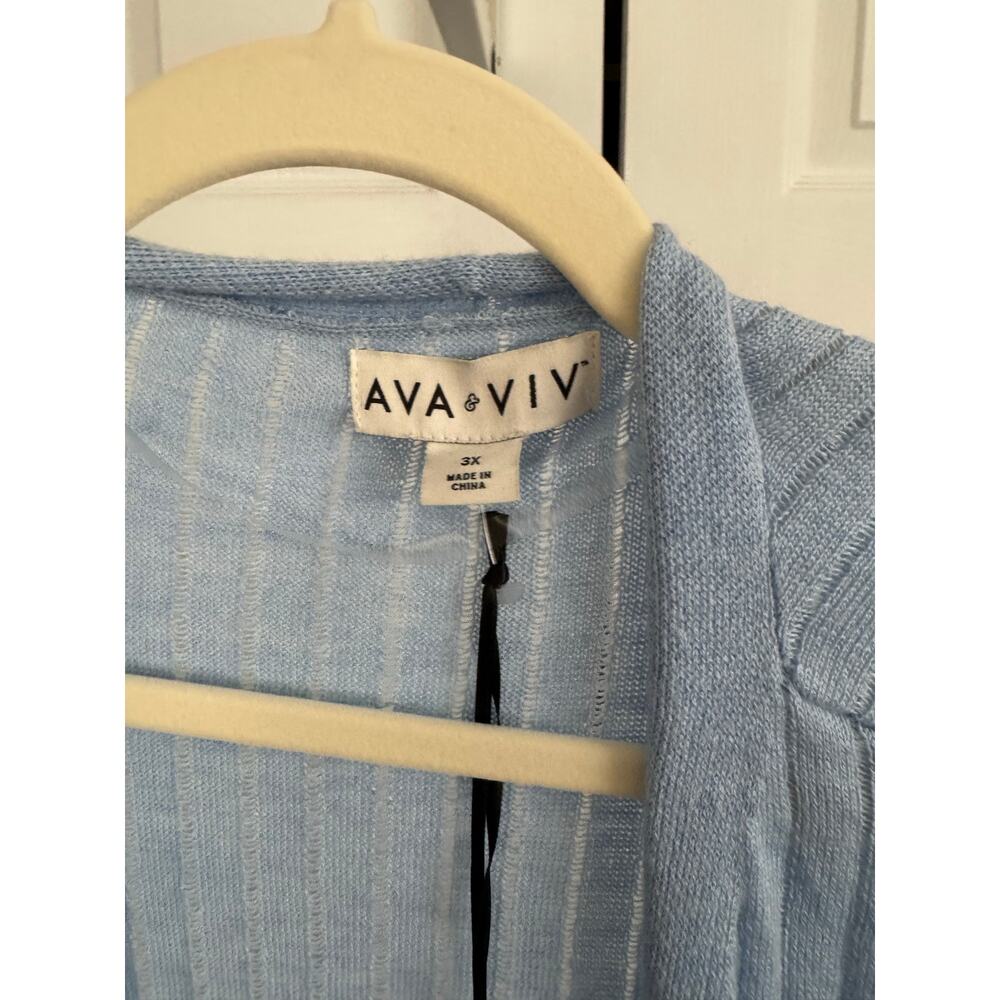 NWT! Ava & Viv baby blue long sleeve open cardigan sweater - Picture 3 of 6